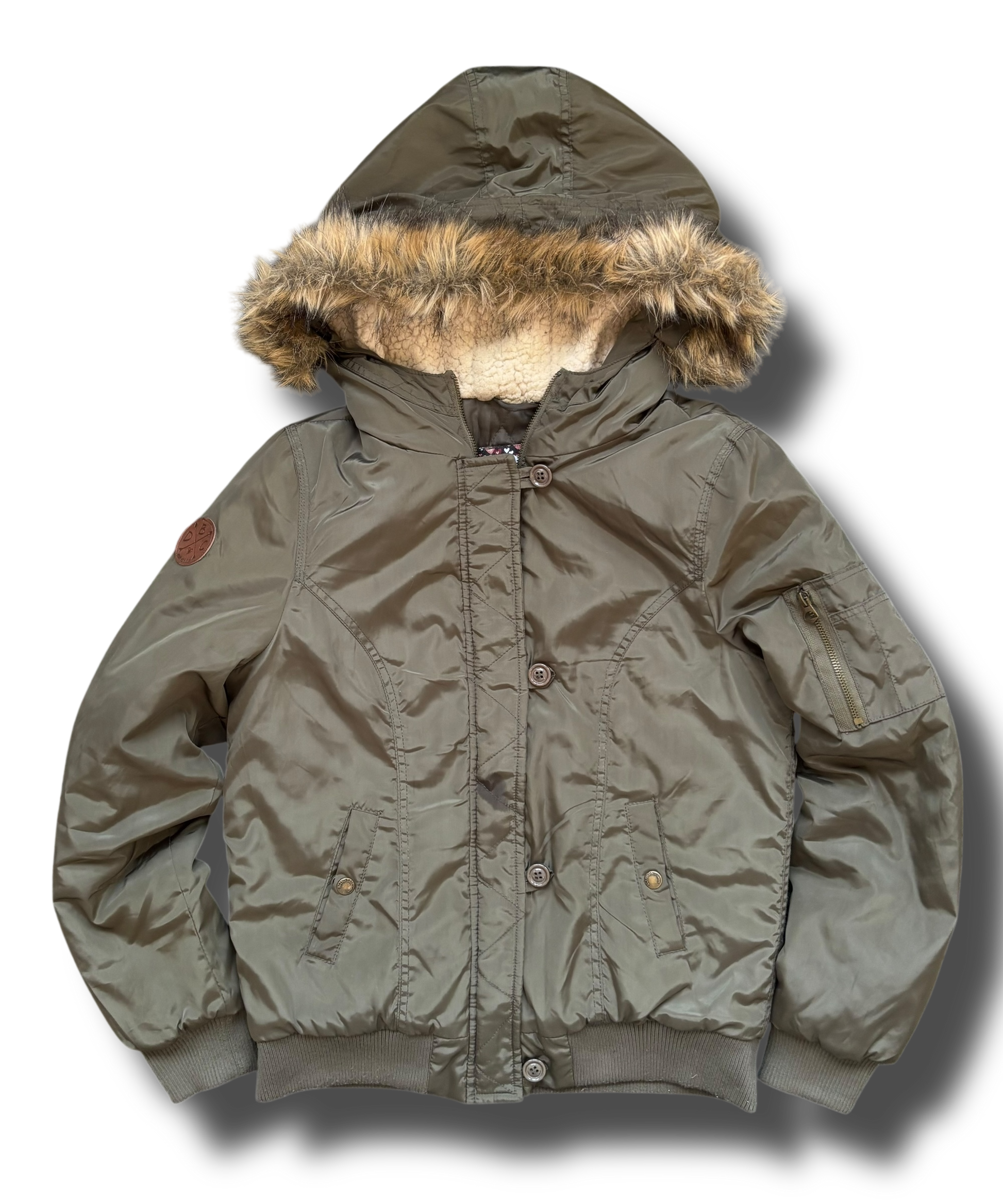 Y2K fur cropped dámská zimní bunda