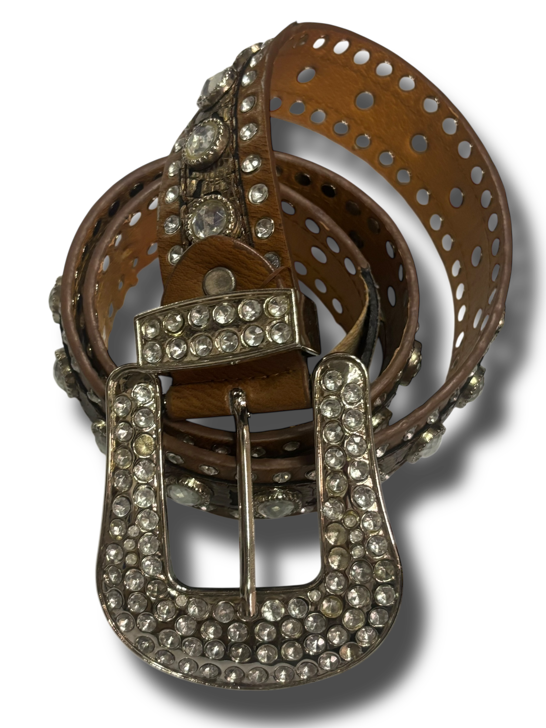 Vintage Y2K rhinestone cowboy pasek