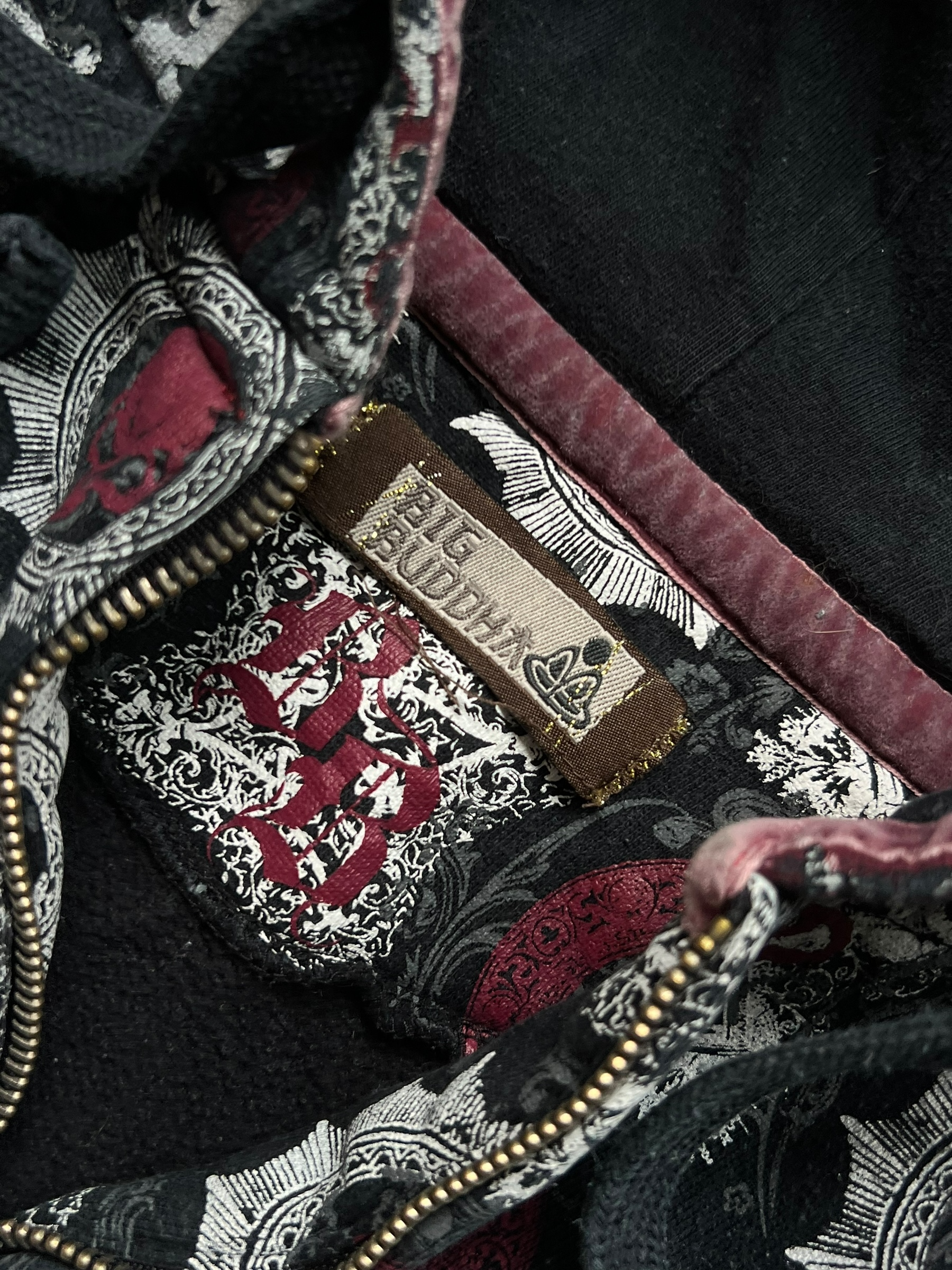 Vintage Big Budha zipper