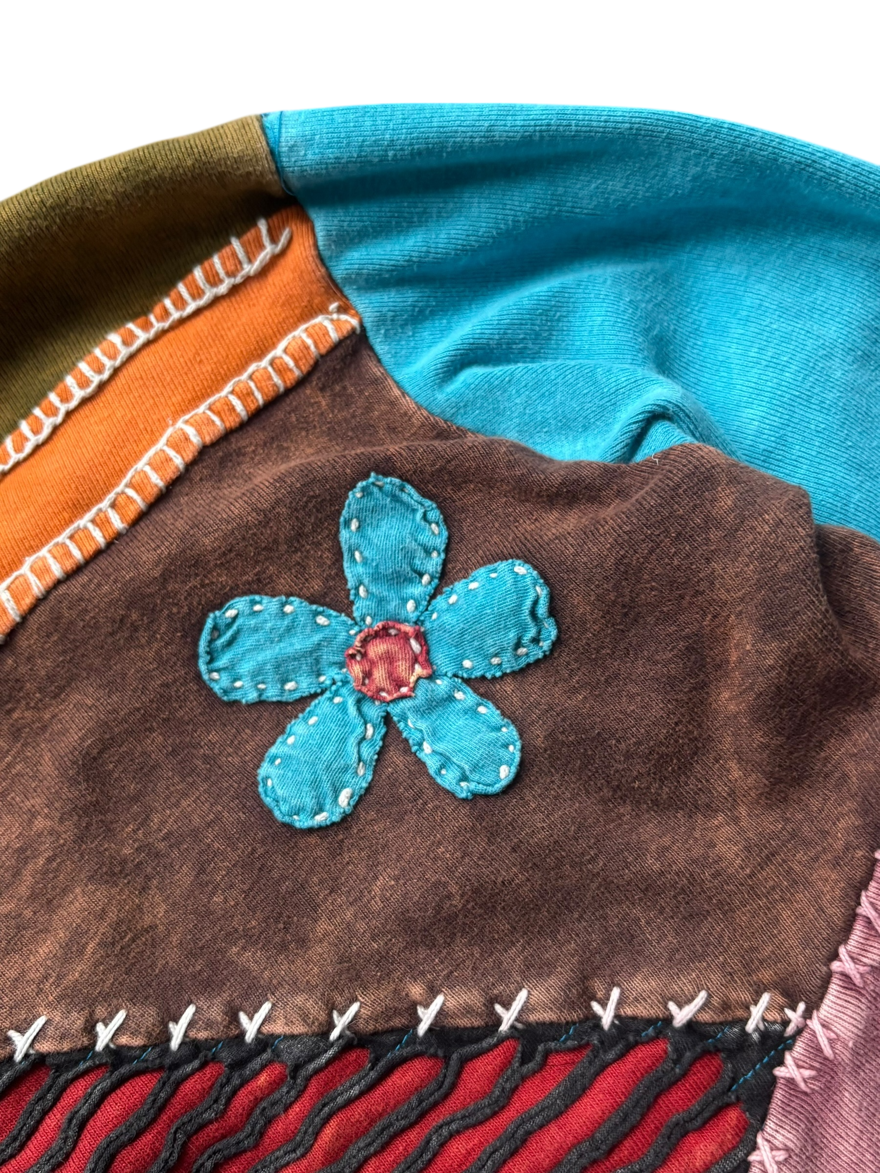 Vintage hippie patchwork mikina na zip