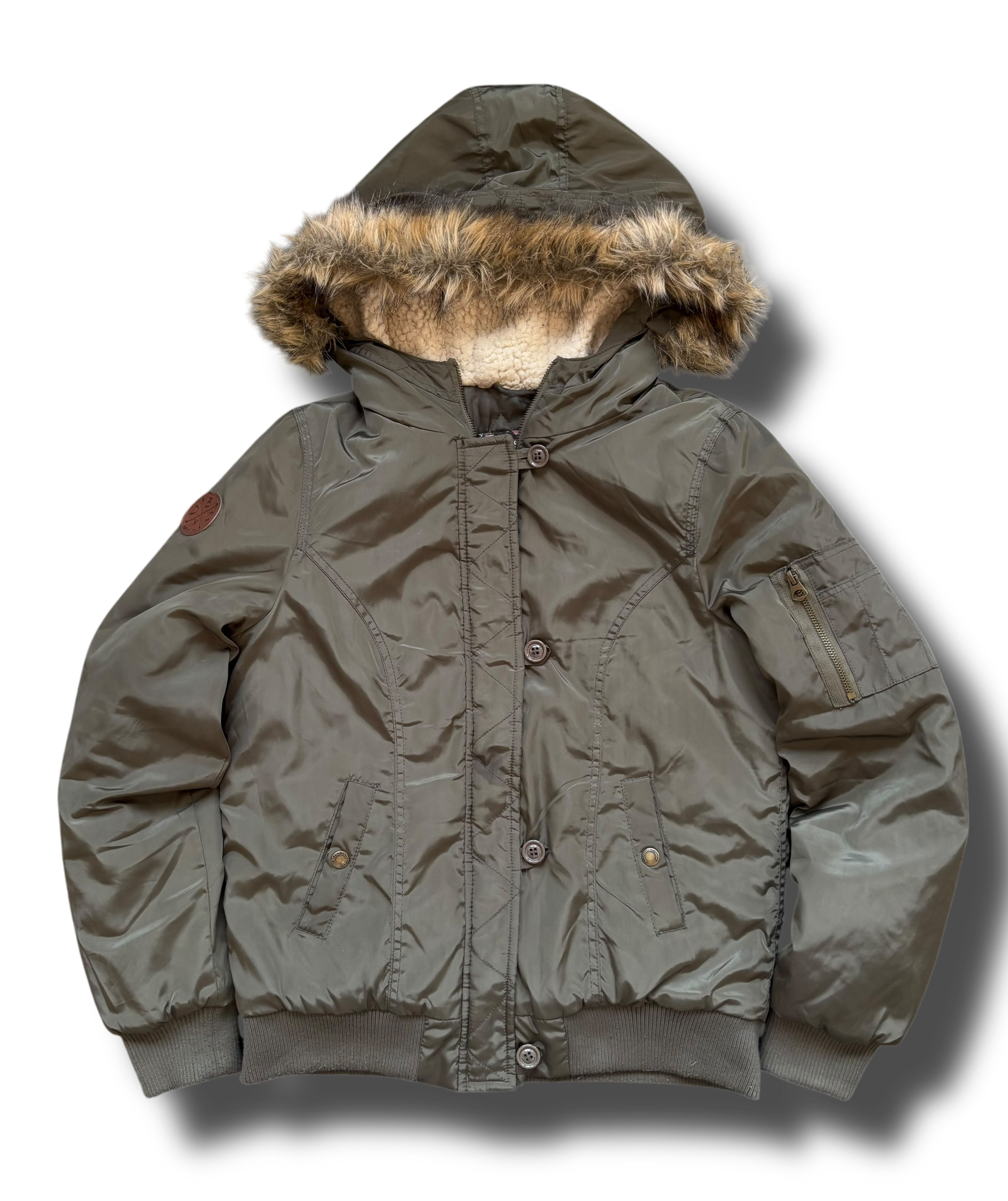 Y2K fur cropped dámská zimní bunda