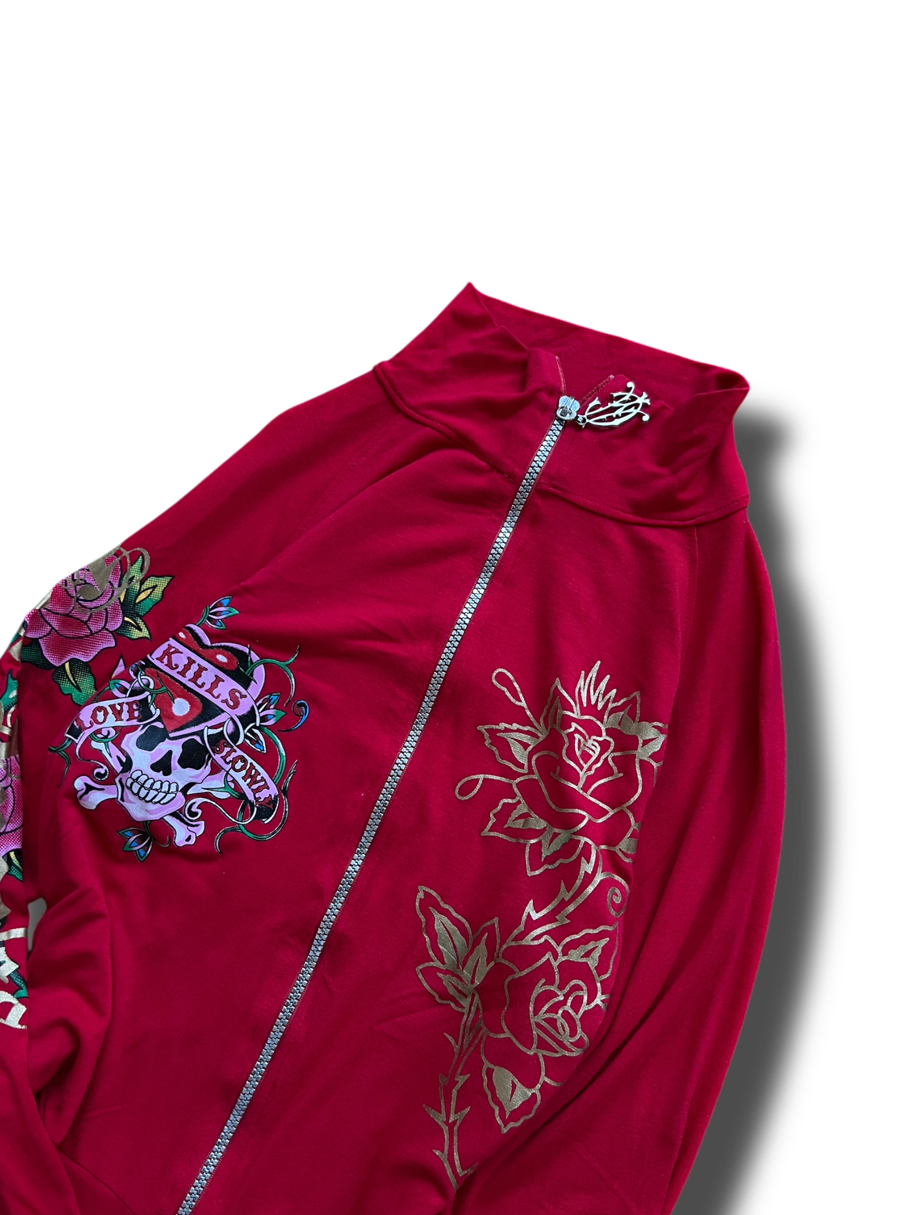 Vintage Y2k Ed Hardy girly zipper