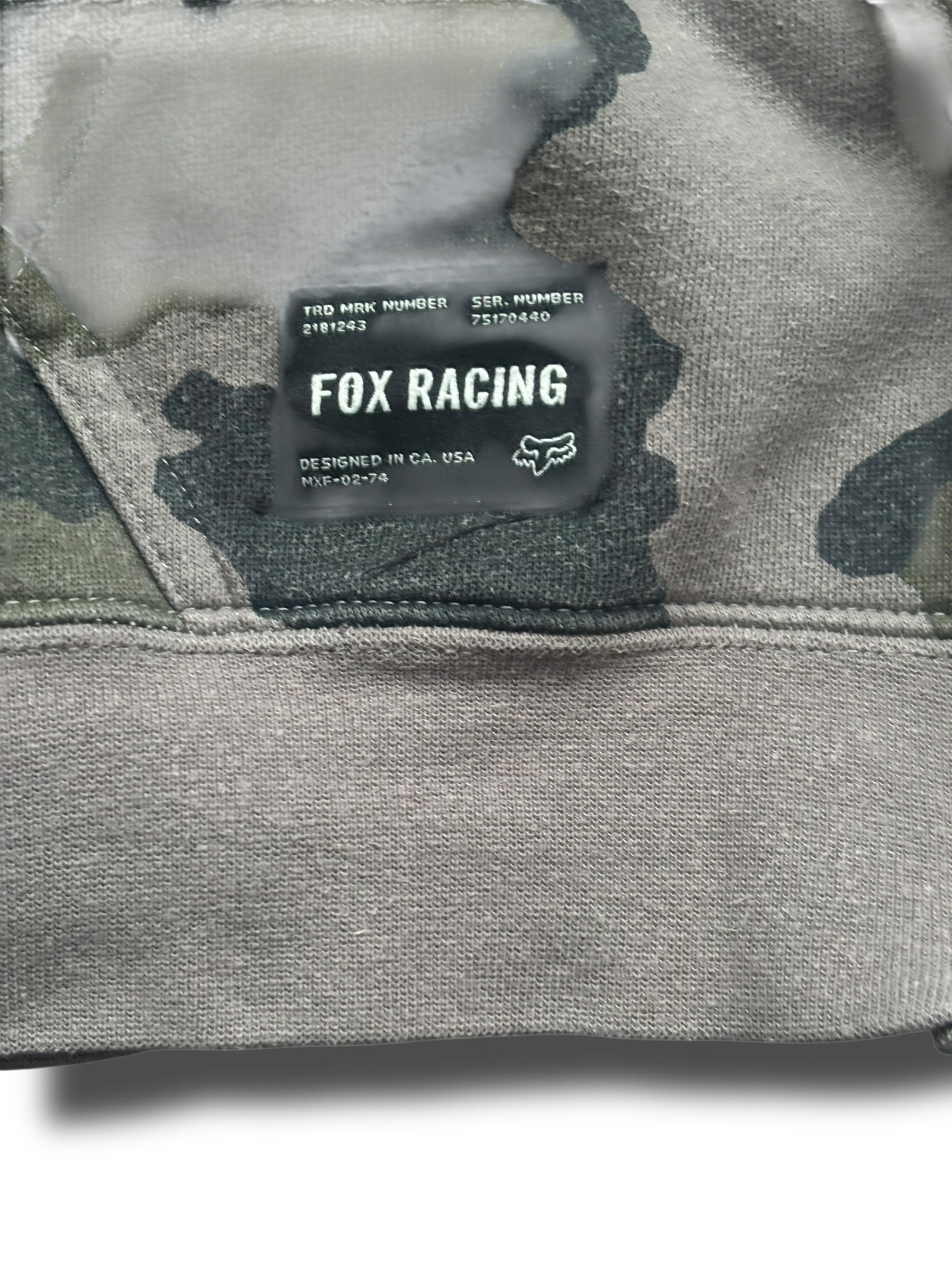 Vintage Y2K Fox racing camo mikina na zip