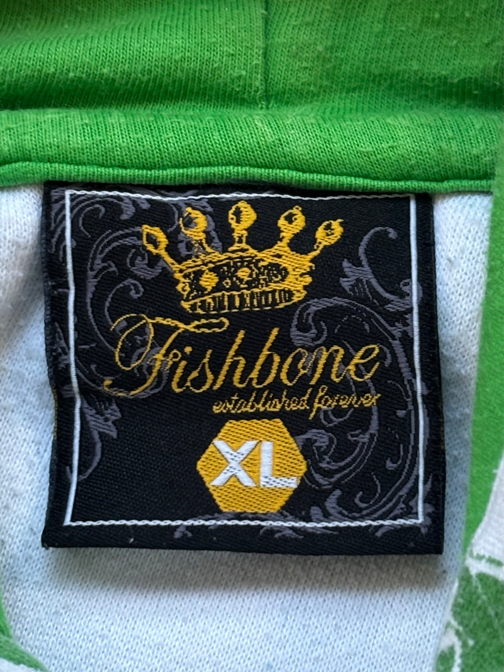 Y2K Fishbone overprint mikina