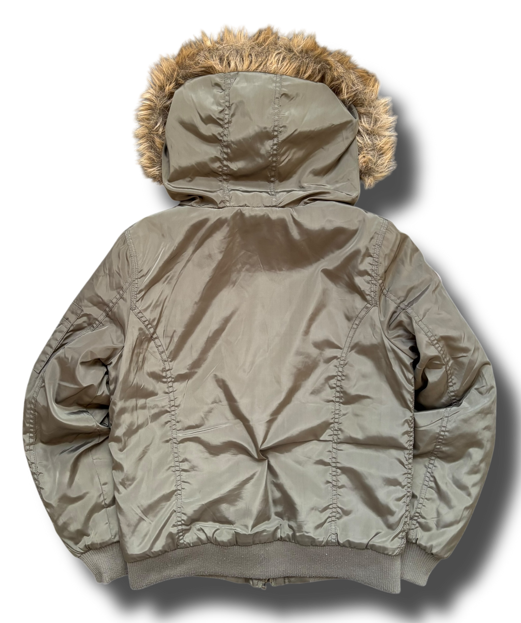 Y2K fur cropped dámská zimní bunda